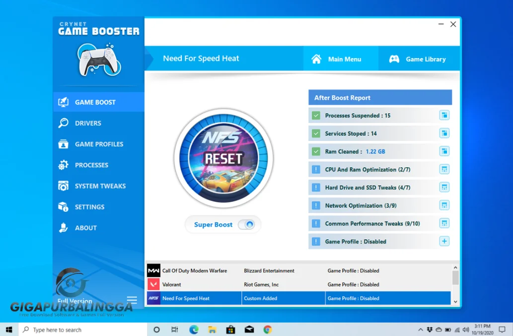 crynet game booster full version