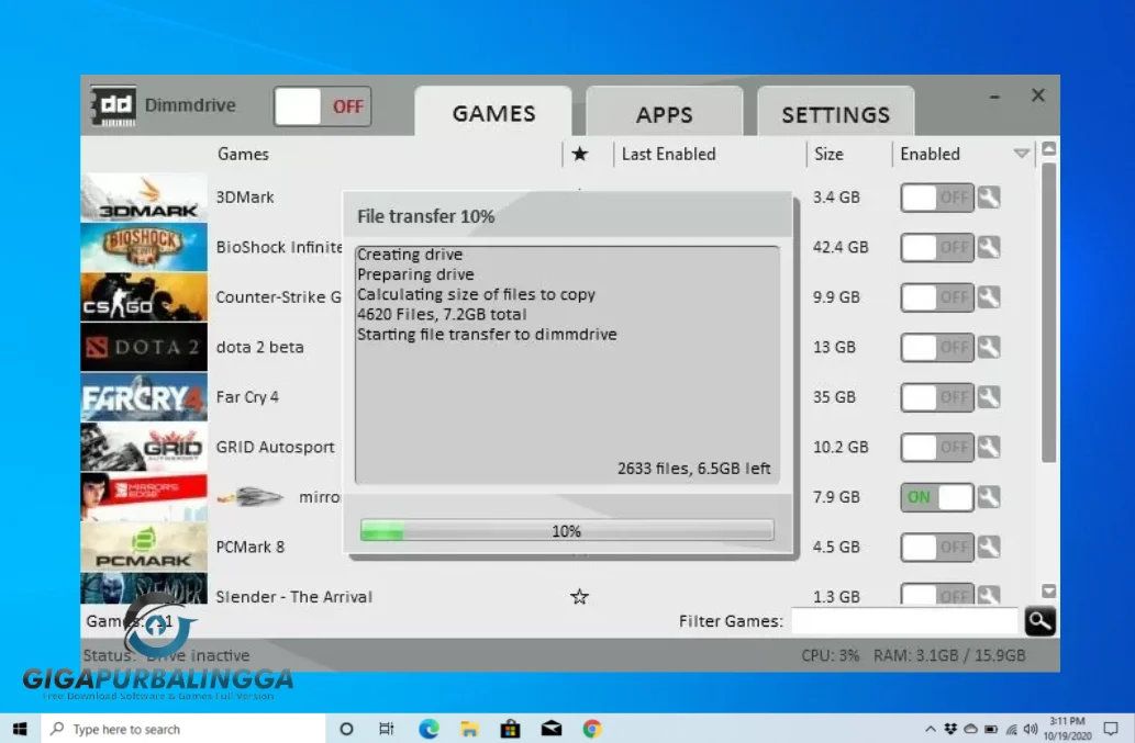 dimmdrive ramdisk