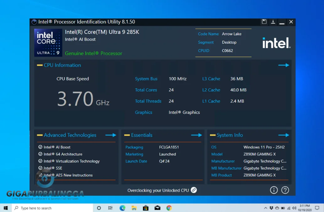 intel processor identification utility download