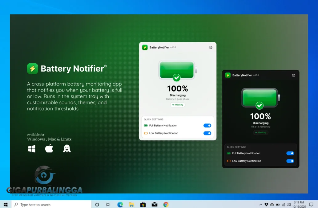 battery notifier windows 11