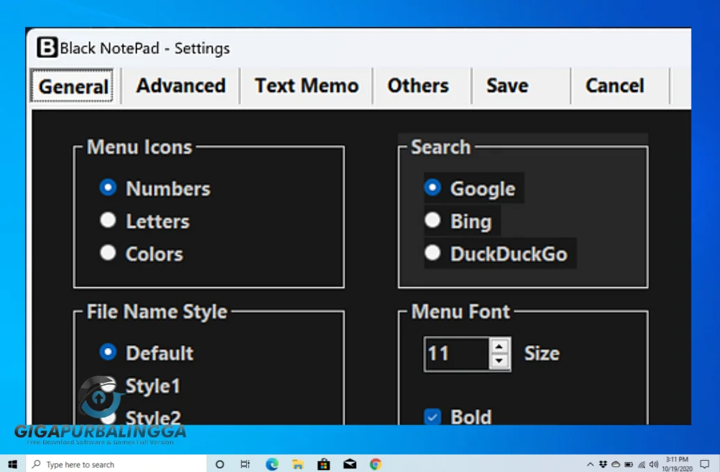 black notepad windows